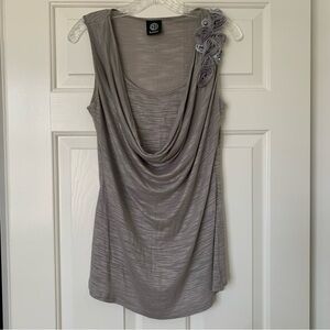 Women's Bobeau grey cowl neck tank top, size S